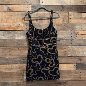 Ecoté Black and Gold Snake Dress
